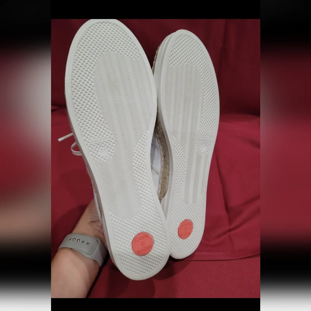 Canal st martin Lancry espadrille sneakers roma Rouge white red 41